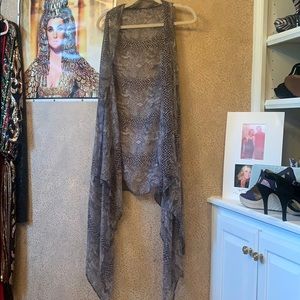 Sheer snakeskin vest